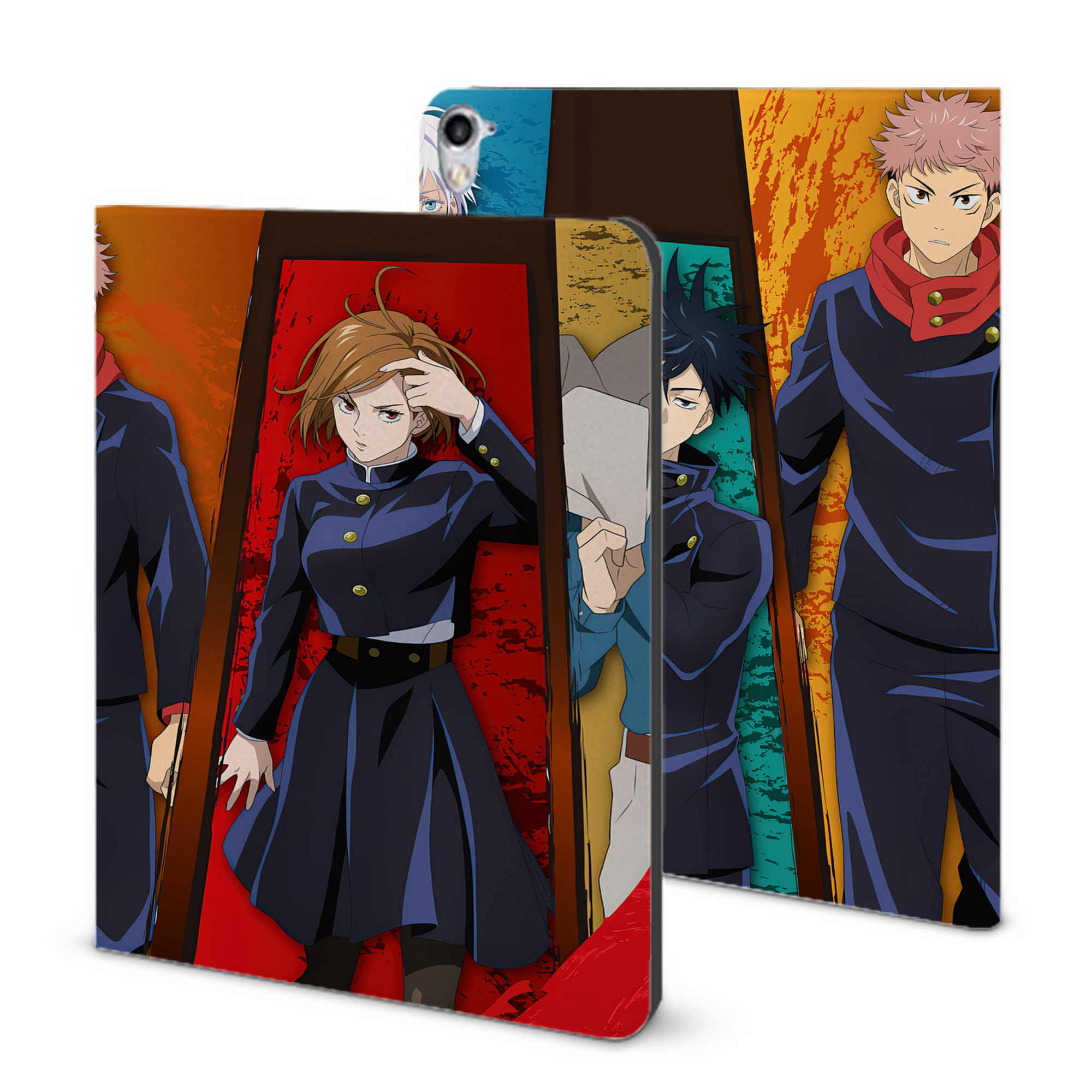 （画像用） 呪術廻戦 Jujutsu Kaisen IPad ケース ブック型 PUレザー TPU 耐衝撃 軽量 薄型 ペン収納なし 全面保護 IPad 各モデル対応